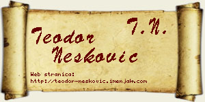 Teodor Nešković vizit kartica